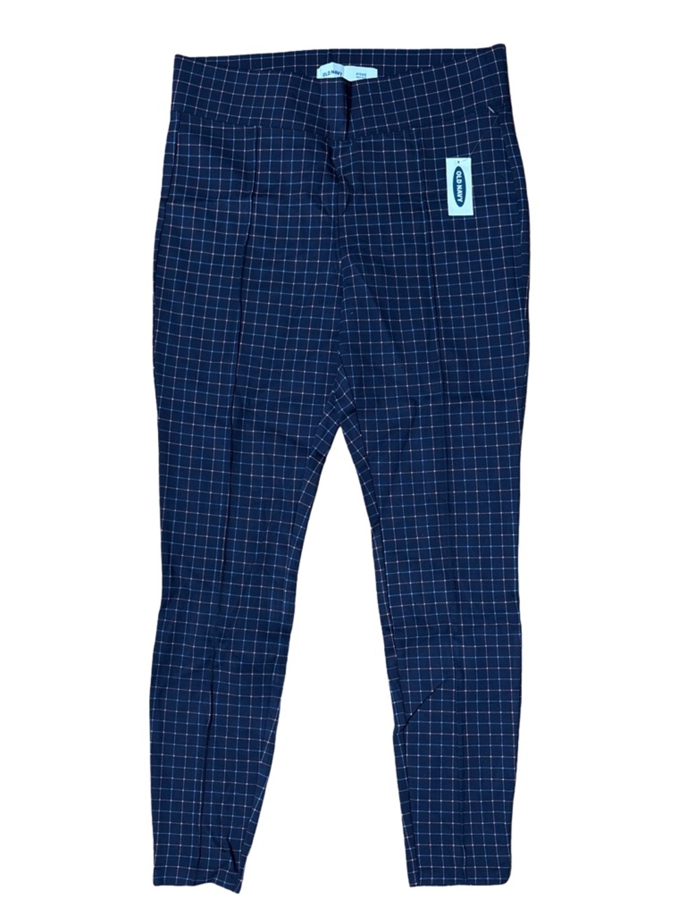 Old Navy Stevie Navy Plaid Skinny Leggings